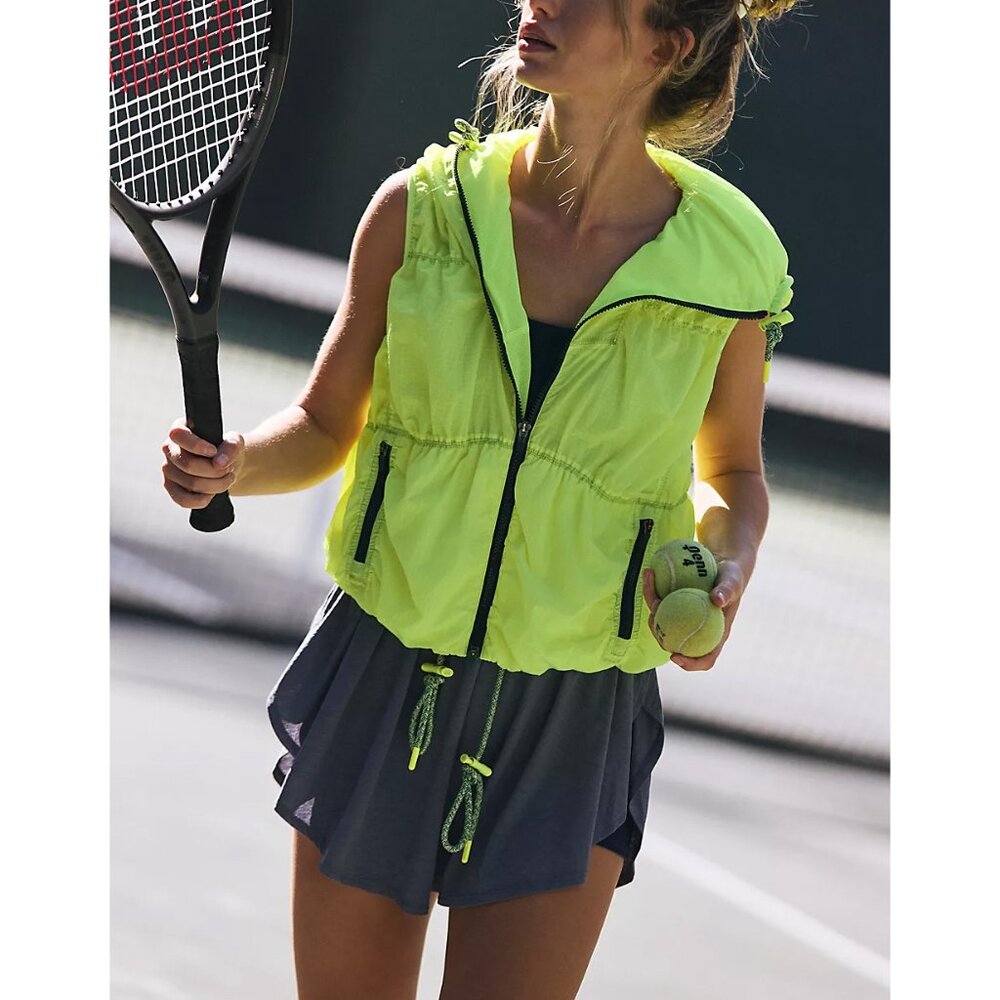 FP Movement by Free People Neon Yellow Hooded Windbreaker Vest - Picture 6 of 12